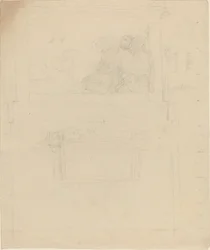 Dessins pour un monument à Sir William Jones (?) (recto et verso)