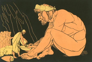 Ulysse offrant du vin à Polyphème
