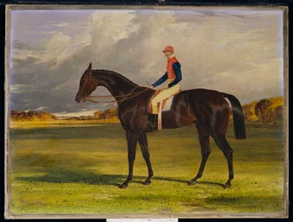 La Pouliche du Comte de Chesterfield "Industry", avec W. Scott, dans un Paysage, 1838