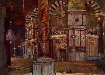 Intérieur du Dôme du Rocher depuis le sud-est, 1902