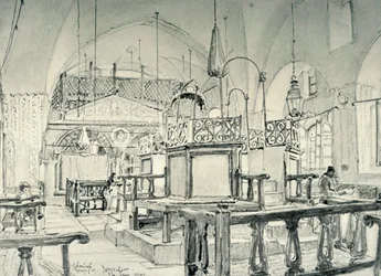 Synagogue espagnole à Jérusalem - Intérieur, 1902