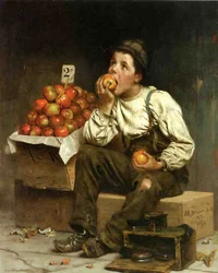 Un garçon mangeant des pommes, 1878