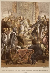 Simon de Montfort et les barons demandant des réformes à Henri III, 1258, gravé par Thomas Bolton