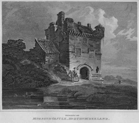 Vestiges du château de Morpeth, Northumberland, 1814