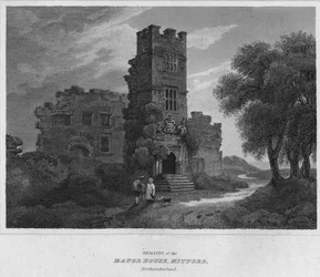 Vestiges de la Maison du Nord, Mitford, Northumberland, 1814