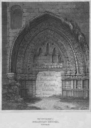 Entrée ouest de la chapelle Holyrood, Édimbourg, 1814