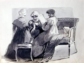Trois femmes sur un canapé