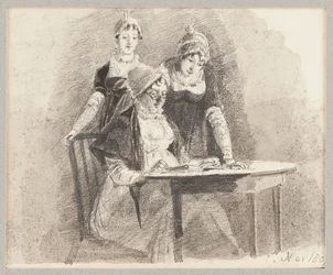 Trois à une table, un assis, 1807