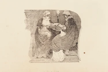 Deux femmes lisant à la lumière d