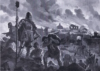 Ivan le Noir incendie Žabljak en 1484, tiré de Hutchinson