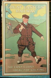 La côte Est : Idéal pour le golf. Affiche pour le Great Eastern Railway