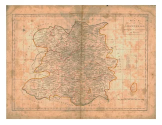 Carte du Shropshire, vers 1788