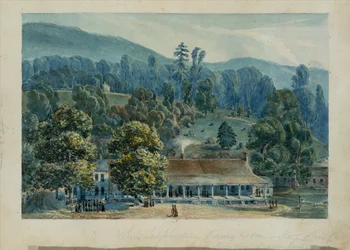 Salle à manger et bureaux de la scène à White Sulphur Springs
