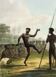 La danse, aborigènes de Nouvelle-Galles du Sud gravé par Matthew Dubourg, publié en 1813
