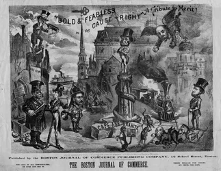 Audacieux et intrépide dans la cause du droit : un hommage au mérite!, publié par Boston Journal of Commerce, 1873