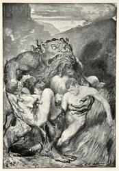 Le démon du mal, avec sa férocité vorace, les saisit avidement, de 