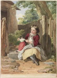 Fille avec une poupée