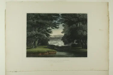 Chutes de St. Anthony sur le Mississippi, planche sept du premier numéro de Vues pittoresques des paysages américains