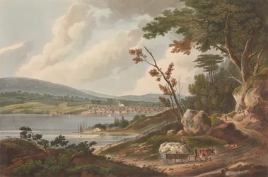 Newburg [Newburgh] No. 14 du Portfolio de la rivière Hudson, 1825