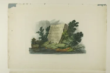 Page de titre, vignette et première planche du premier numéro de Vues pittoresques des paysages américains
