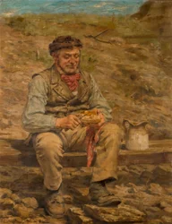 Ouvrier mangeant son déjeuner, 1886-87