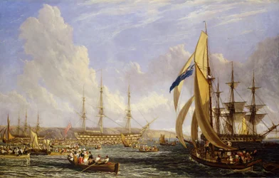 Scène maritime devant Plymouth (Angleterre), en août 1815