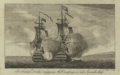 Sir Francis Drake engageant le 