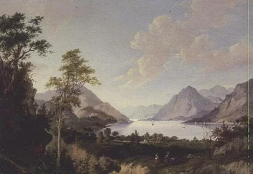 Paysage avec Lac et Montagnes