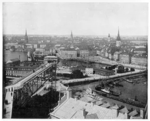 Panorama de Stockholm, Suède, fin du 19ème siècle