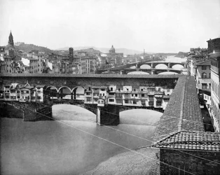 Le Ponte Vecchio, Florence, Italie, 1893
