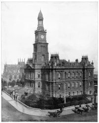 Hôtel de ville et place, Sydney, Australie, fin du 19ème siècle