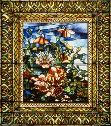 Coquelicot et fleur, vers 1897 (vitrail)