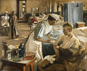 Les premiers blessés, hôpital de Londres