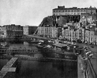 Sainte Lucie à Naples photo par John Lawson Stoddard (1850-1931) Voyageur et conférencier Publication éducative pour Chicago (photo n/b)