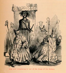 Le roi Jean menaçant de couper les nez des évêques
