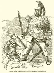 Combat terrible entre Titus Manlius et un Gaulois de stature gigantesque