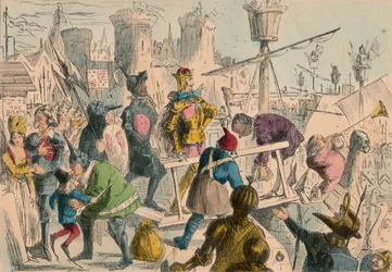 Embarquement du roi Henri V à Southampton. A.D. 1415, 1850