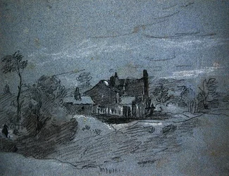 Un cottage dans un paysage boisé
