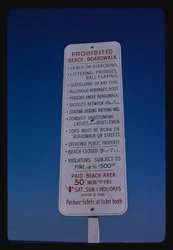 Plage, règles de la promenade, Seaside Heights, New Jersey, USA