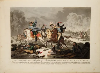 La fuite de Bonaparte de la bataille de Krasnoi, 1814