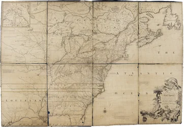 Carte des dominions britanniques et français en Amérique du Nord par Mitchell