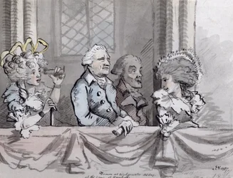 Caricature du public à la commémoration de Haendel à l