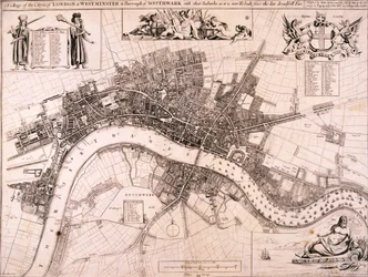 Carte de Londres, vers 1680