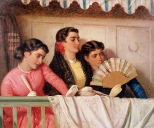 Regarder la corrida (huile sur toile)