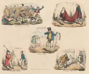 Série de quatre : Beaucoup de bruit pour rien ou illustrations de vieux dictons