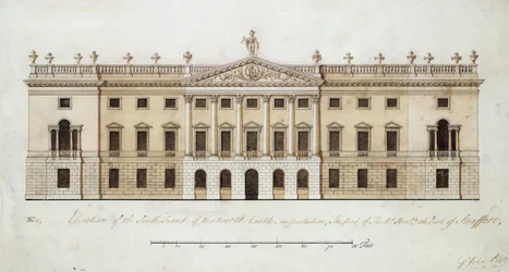 Château de Wentworth, conception pour la façade sud, vers 1760