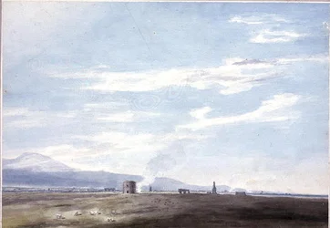 Vestiges sépulcraux dans la campagne près de Rome, vers 1783