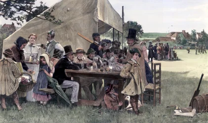 Un match de cricket à la campagne, Sussex, 1878