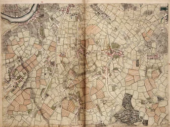 Carte de Vauxhall, Clapham, Peckham et Dulwich