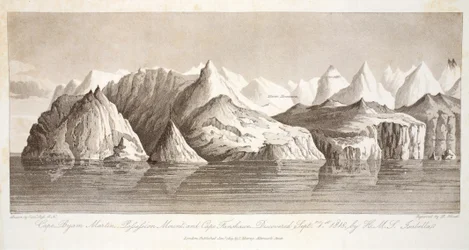 Cape Byam Martin, Mont Pofsefsion et Cape Fanshawe, découvert le 1er septembre 1818 par le HMS Isabella, illustration de 